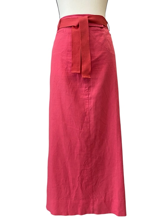 Jessica Dresses & Skirts - Jessica Bright Pink Maxi Skirt with Waist Tie linen cotton blend Size 14